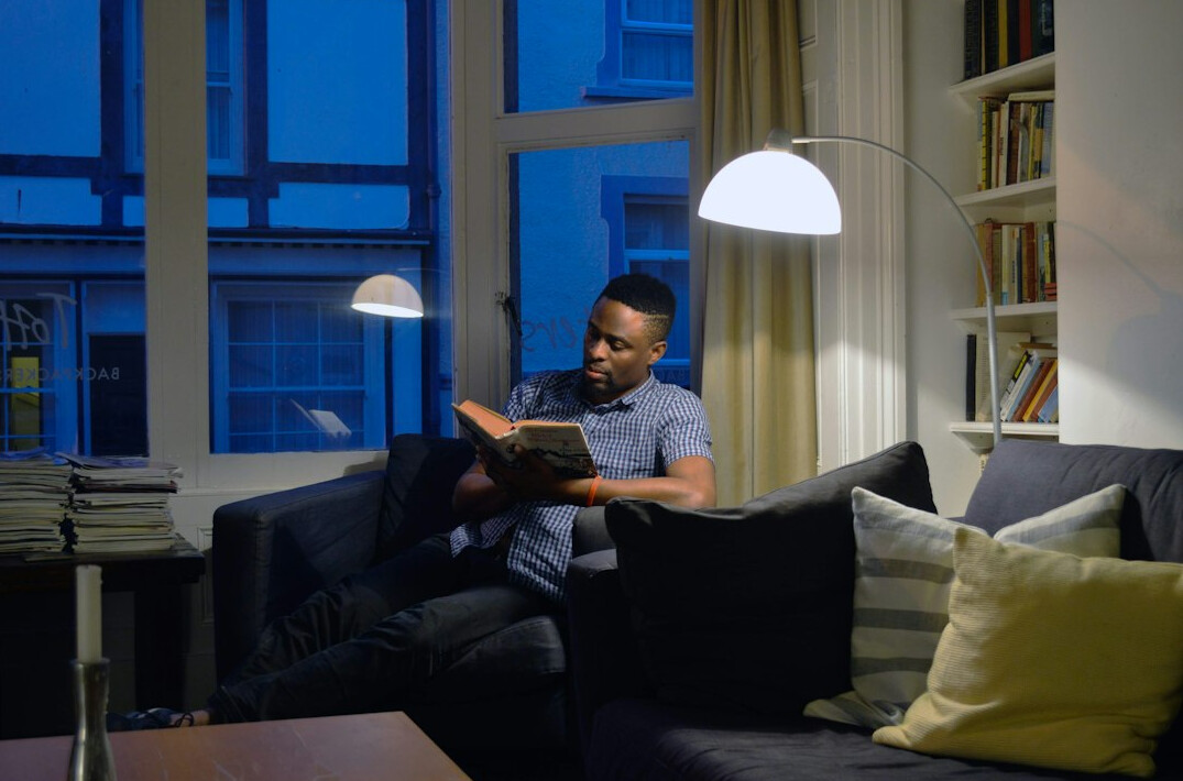 reading book at night