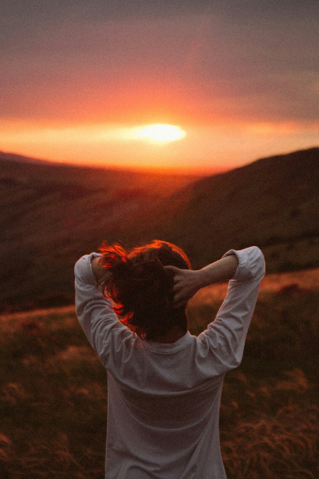 person enjoying sunrise