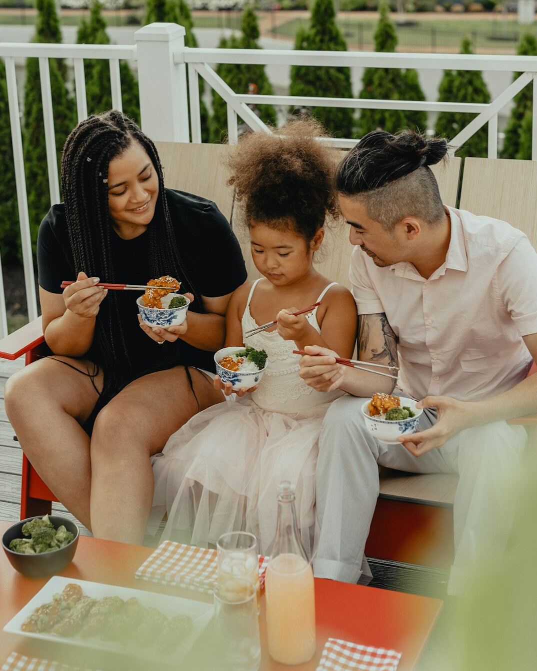 family sharing meal