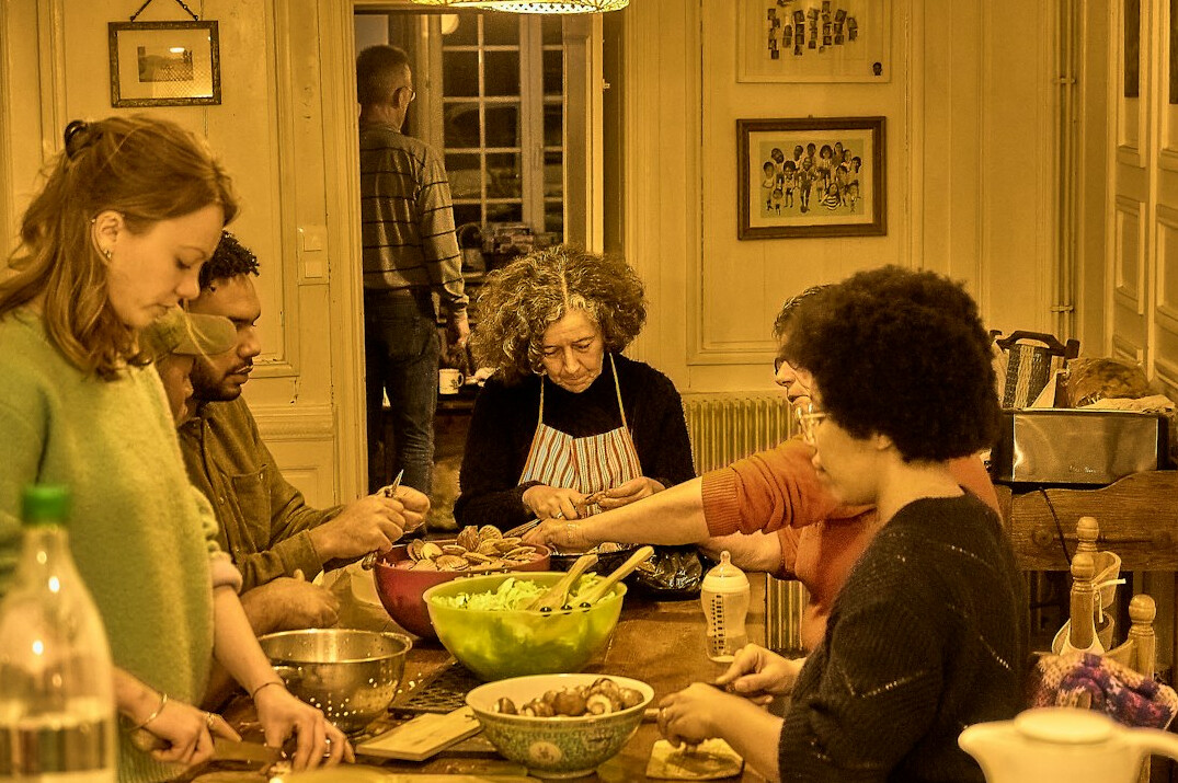 family cooking together